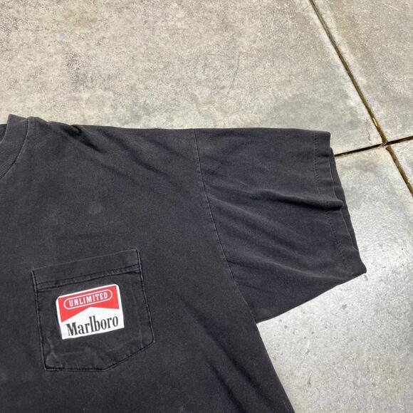 vintage marlboro unlimited made in usa train faded black shirt size xl - Picture 4 of 5